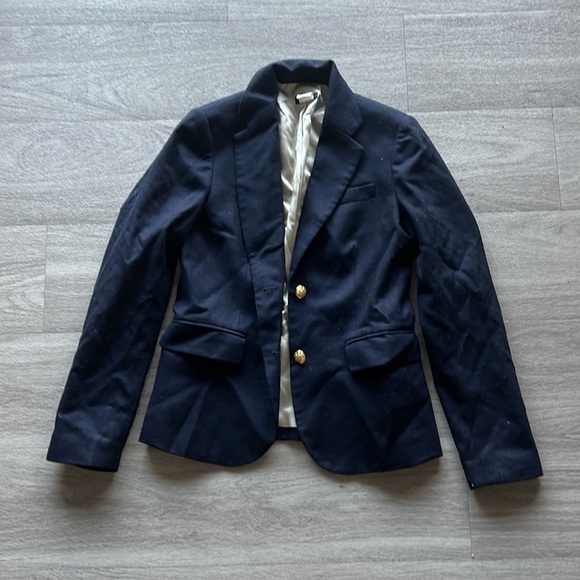 J CREW Navy Wool Blazer Size 2 - Picture 3 of 6